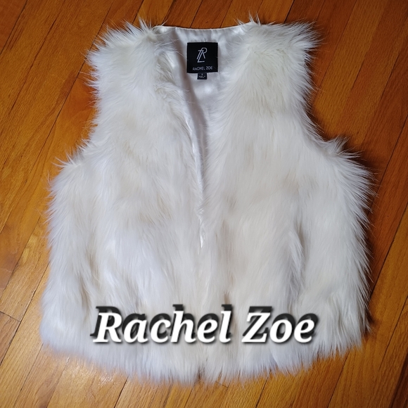 Rachel Zoe White Faux Fur Vest w/ Silky Smooth feel Backside - Picture 5 of 11